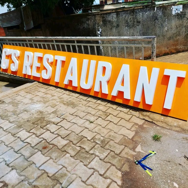 3D wooden signs in Kampala